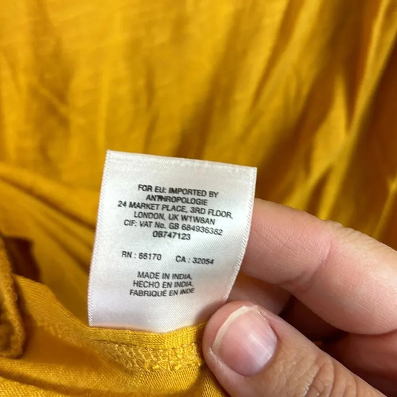 Anthropologie Postmkark Boho Top with tassel details mustard yellow size XS - Picture 6 of 10